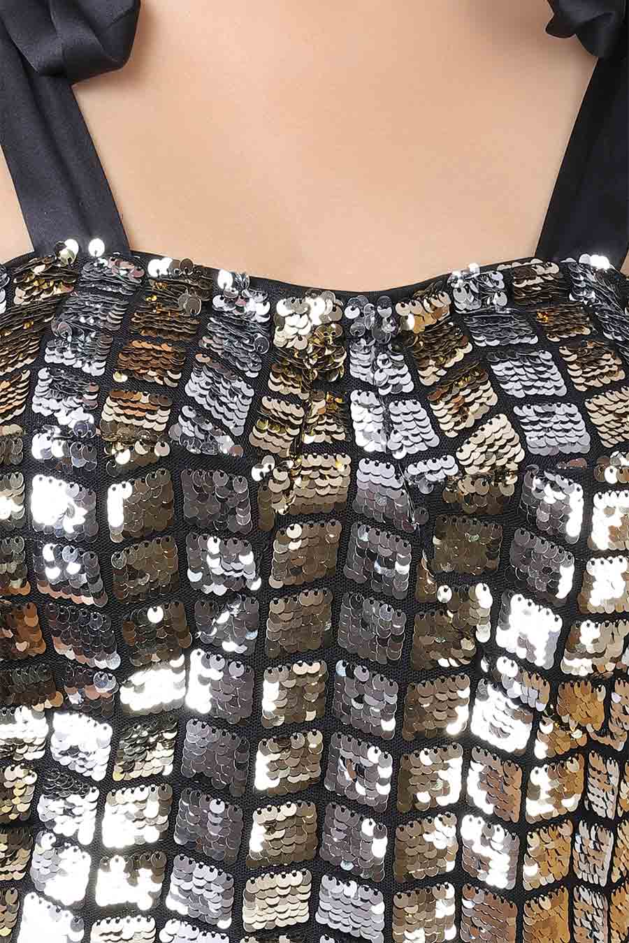 Blackbird Sequined Ruffle Dress