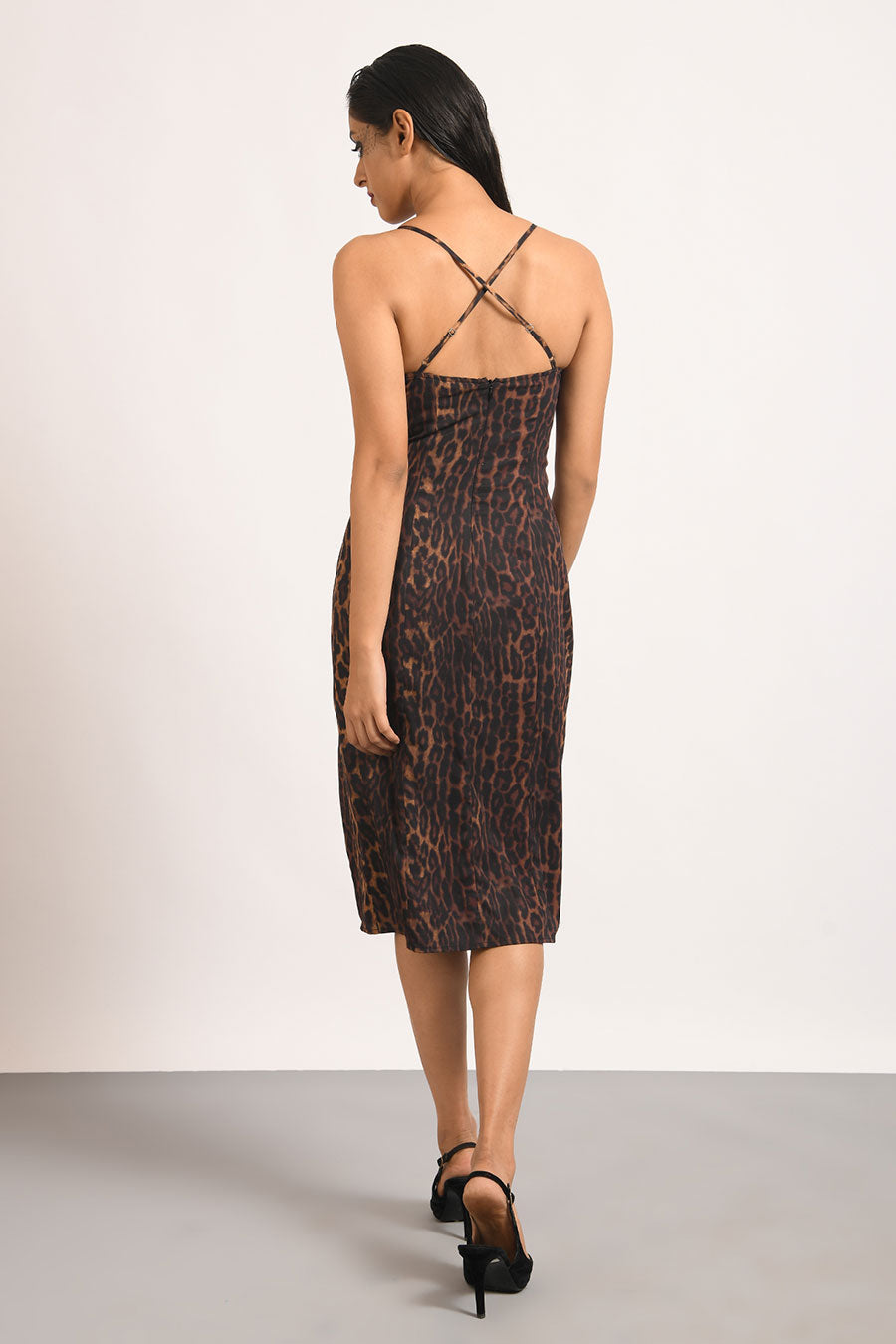 Leopard Print Strappy Dress