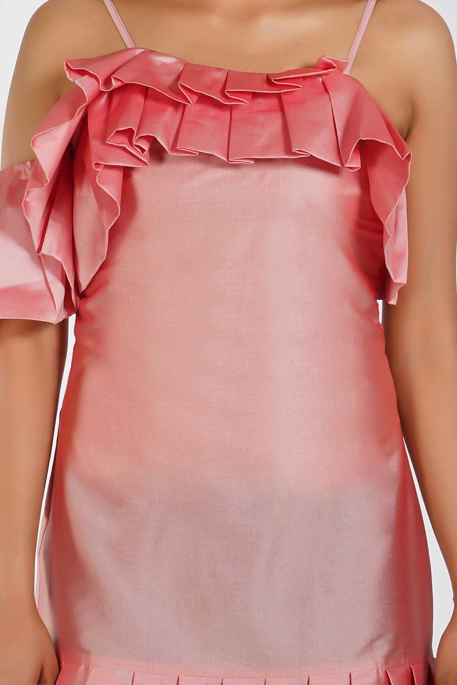 Pink Pleated Short Dress
