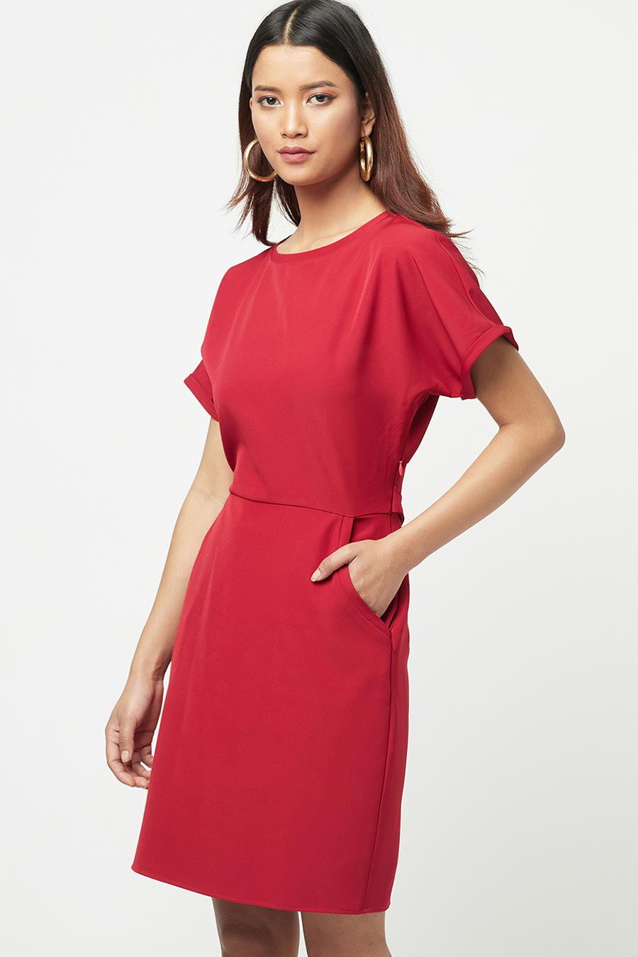 Carmine Red Mini Dress
