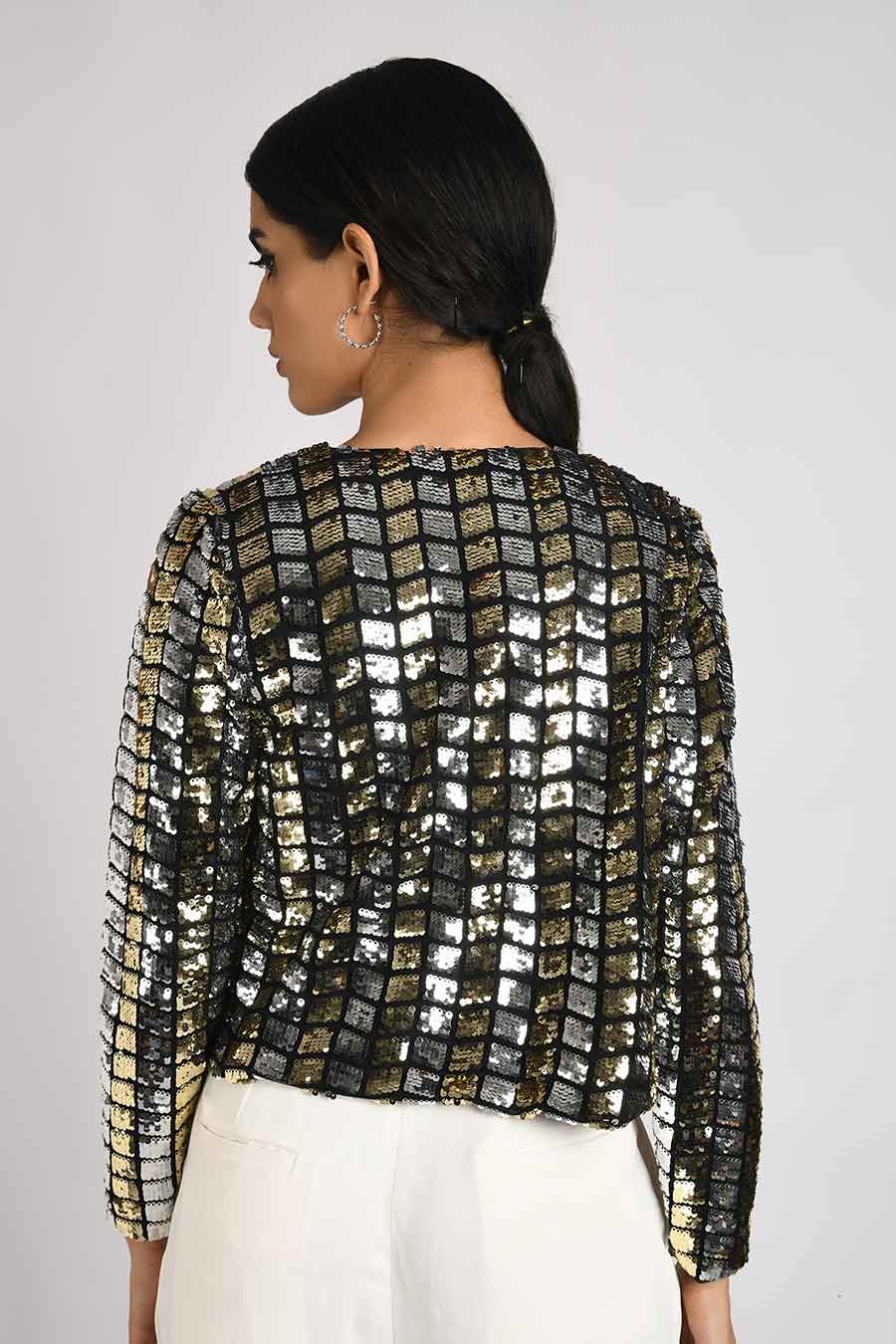 Two-Tone Sequined Black Jacket