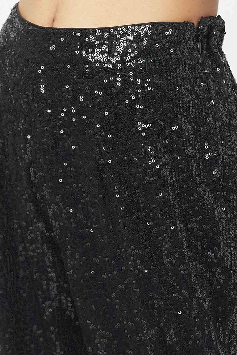 Black Sequined Jogger Pants