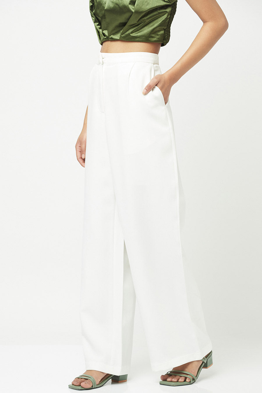 White Regular Fit Pants