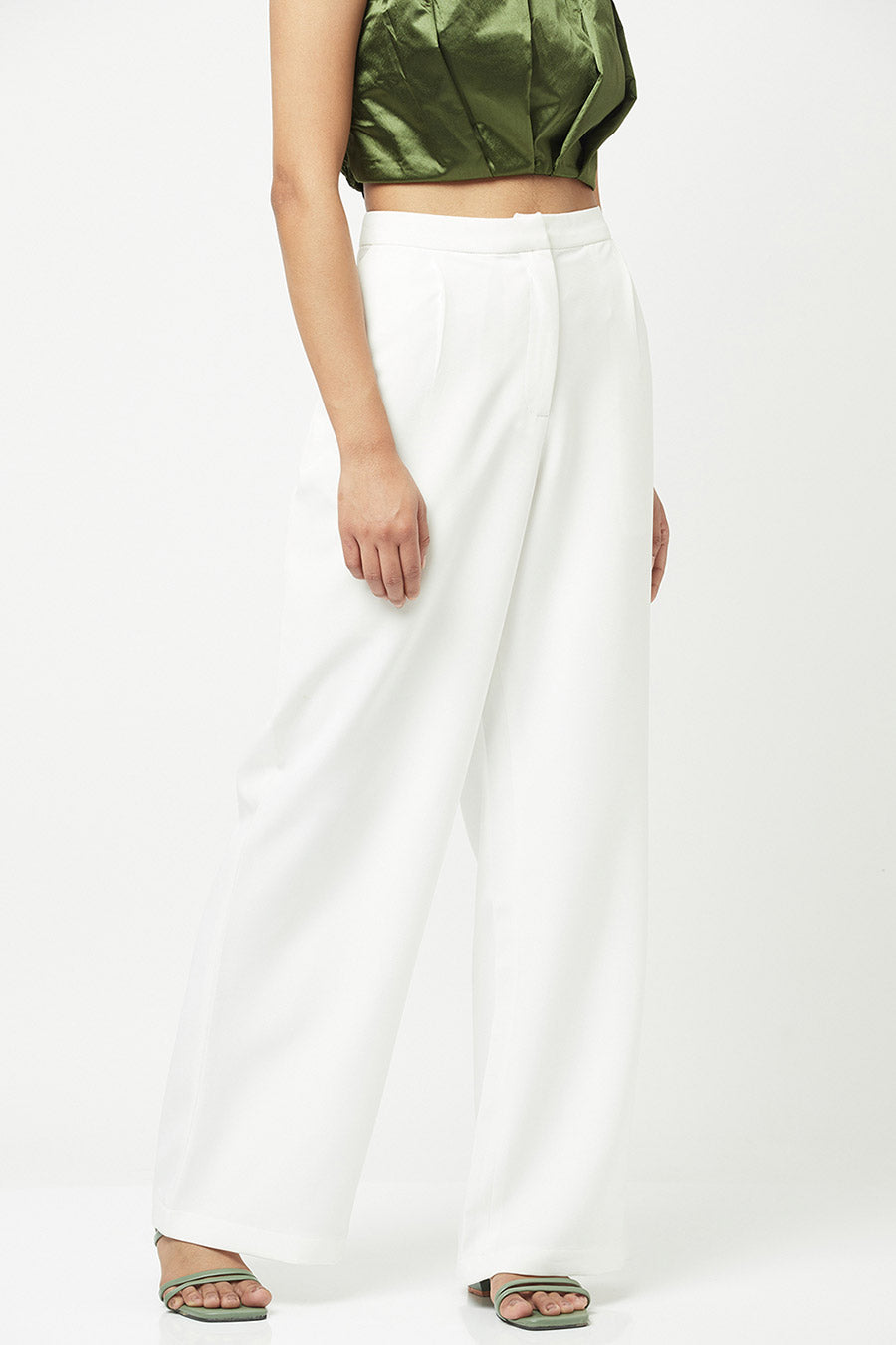 White Regular Fit Pants