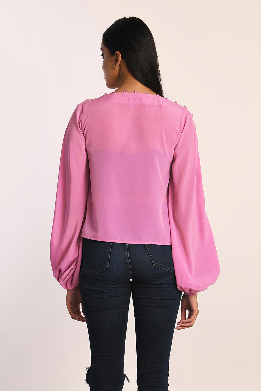Taffy Button Down Pink Top