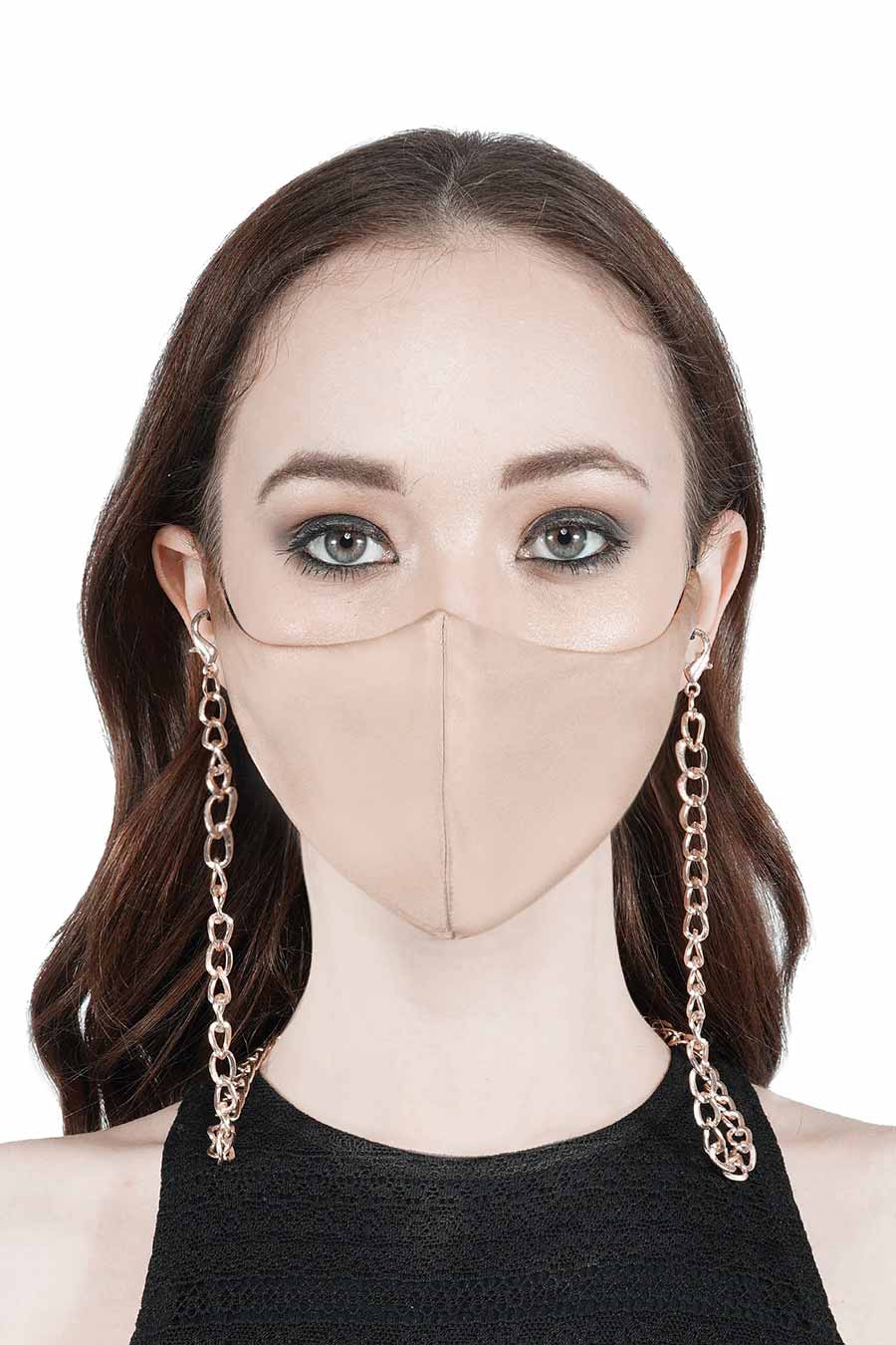 Nude 3 Ply Mask With Heavy Chain