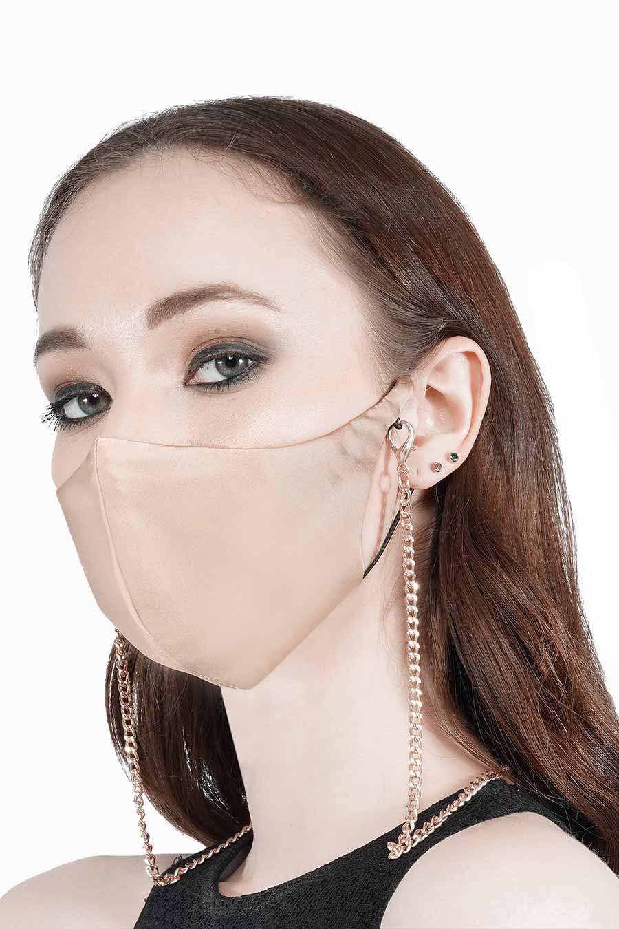 Nude 3 Ply Mask With Chain