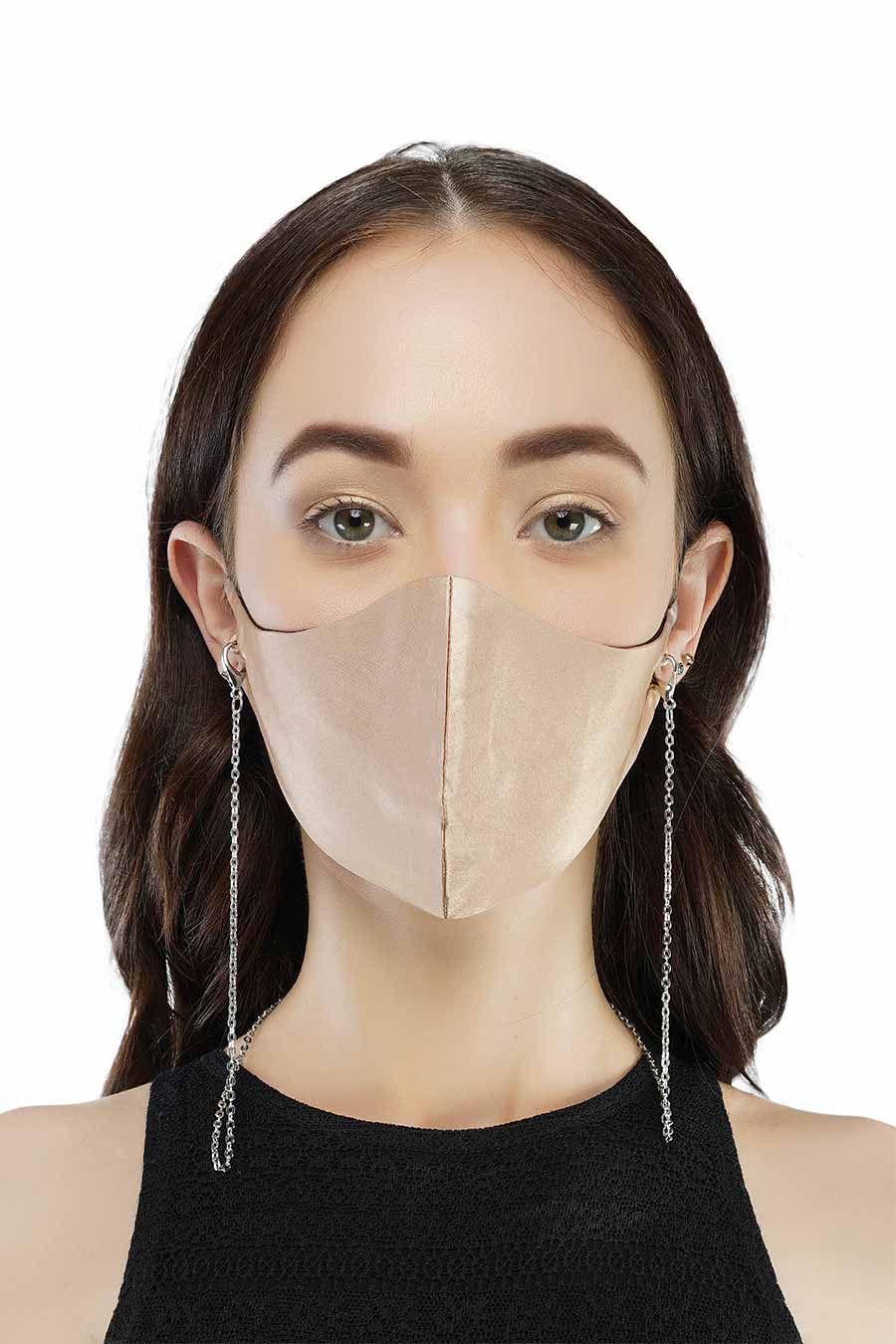Nude 3 Ply Mask With Removable Chain