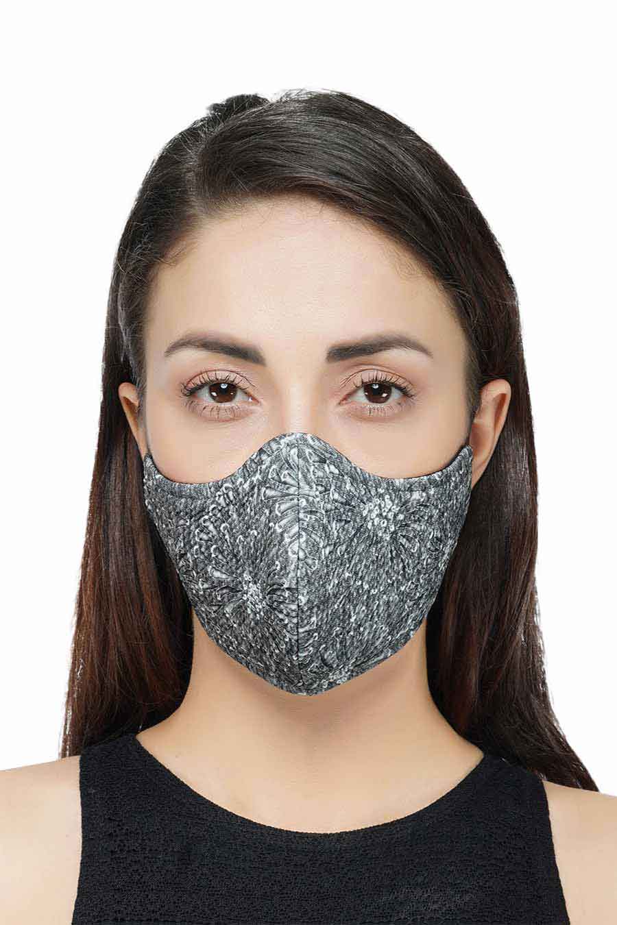 Printed Grey 3 Ply Mask