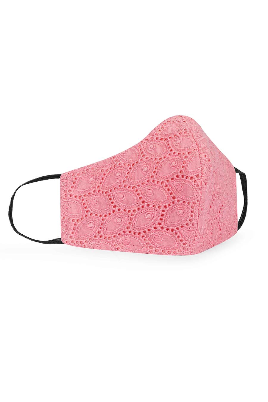 Pink Eyelet Embroidered 3 Ply Mask
