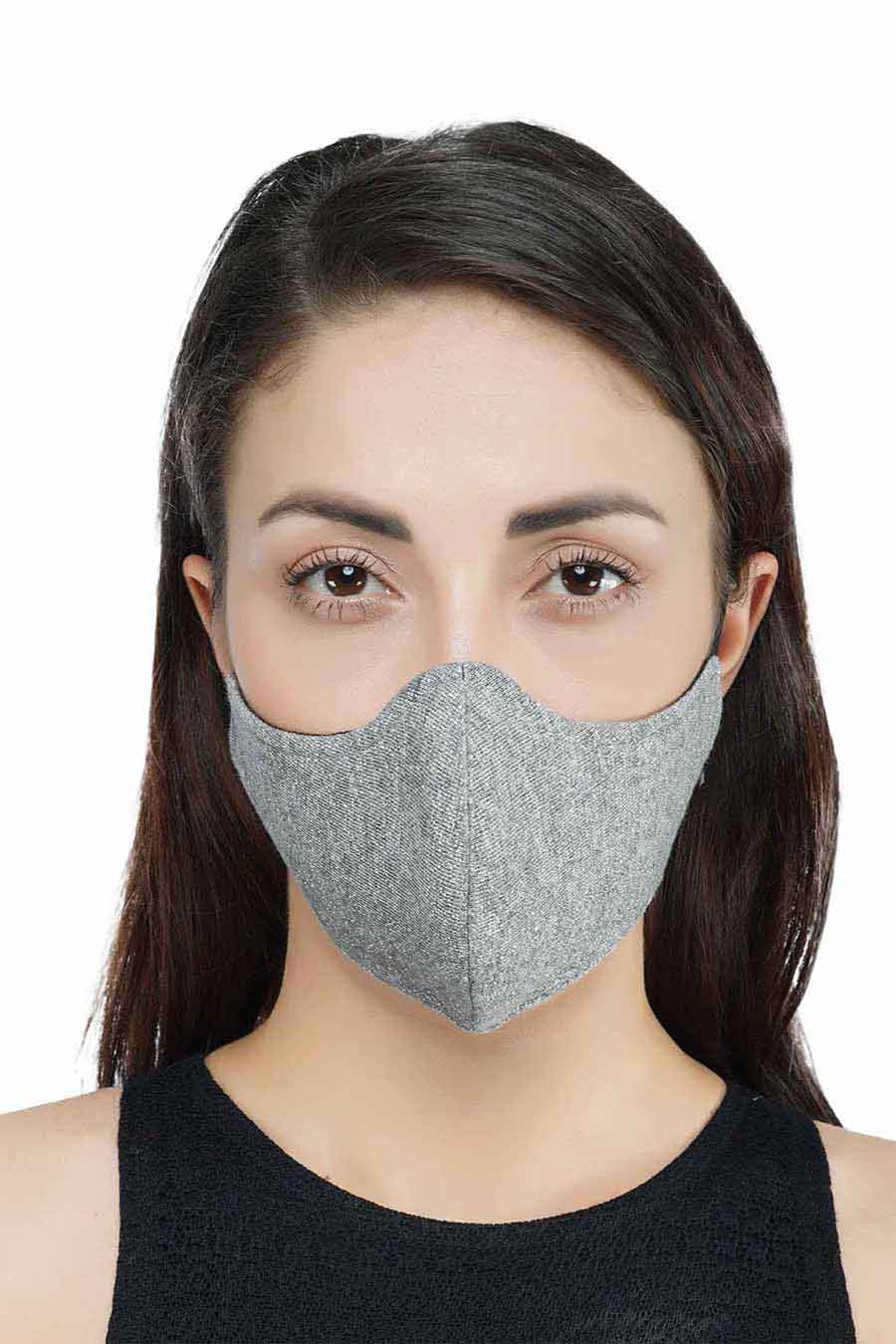 Lurex Melange Grey 3 Ply Mask
