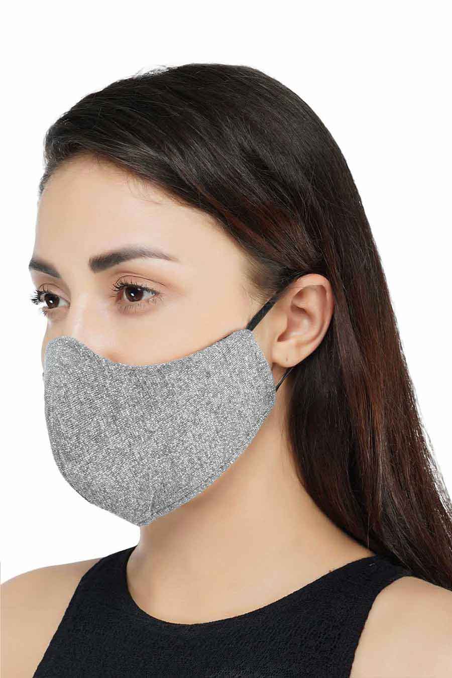 Lurex Melange Grey 3 Ply Mask