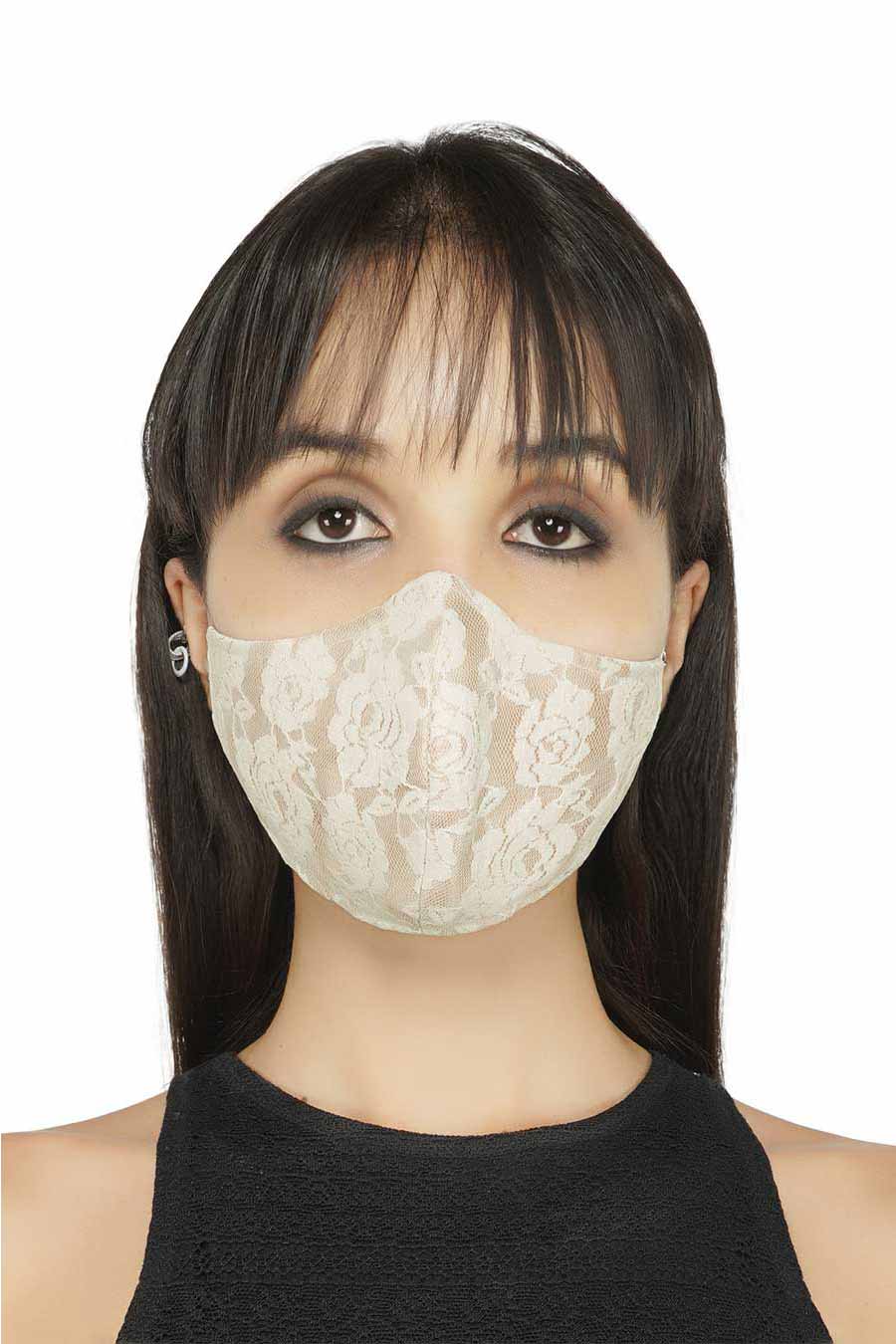 White Lace 3 Ply Mask