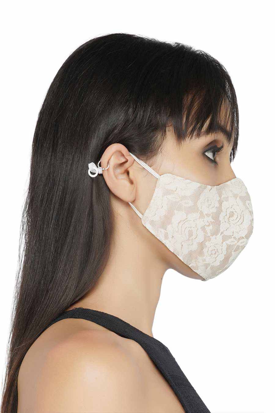 White Lace 3 Ply Mask