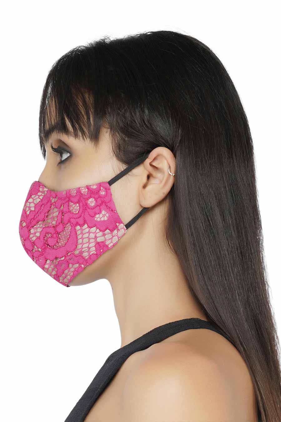 Pink Lace 3 Ply Mask