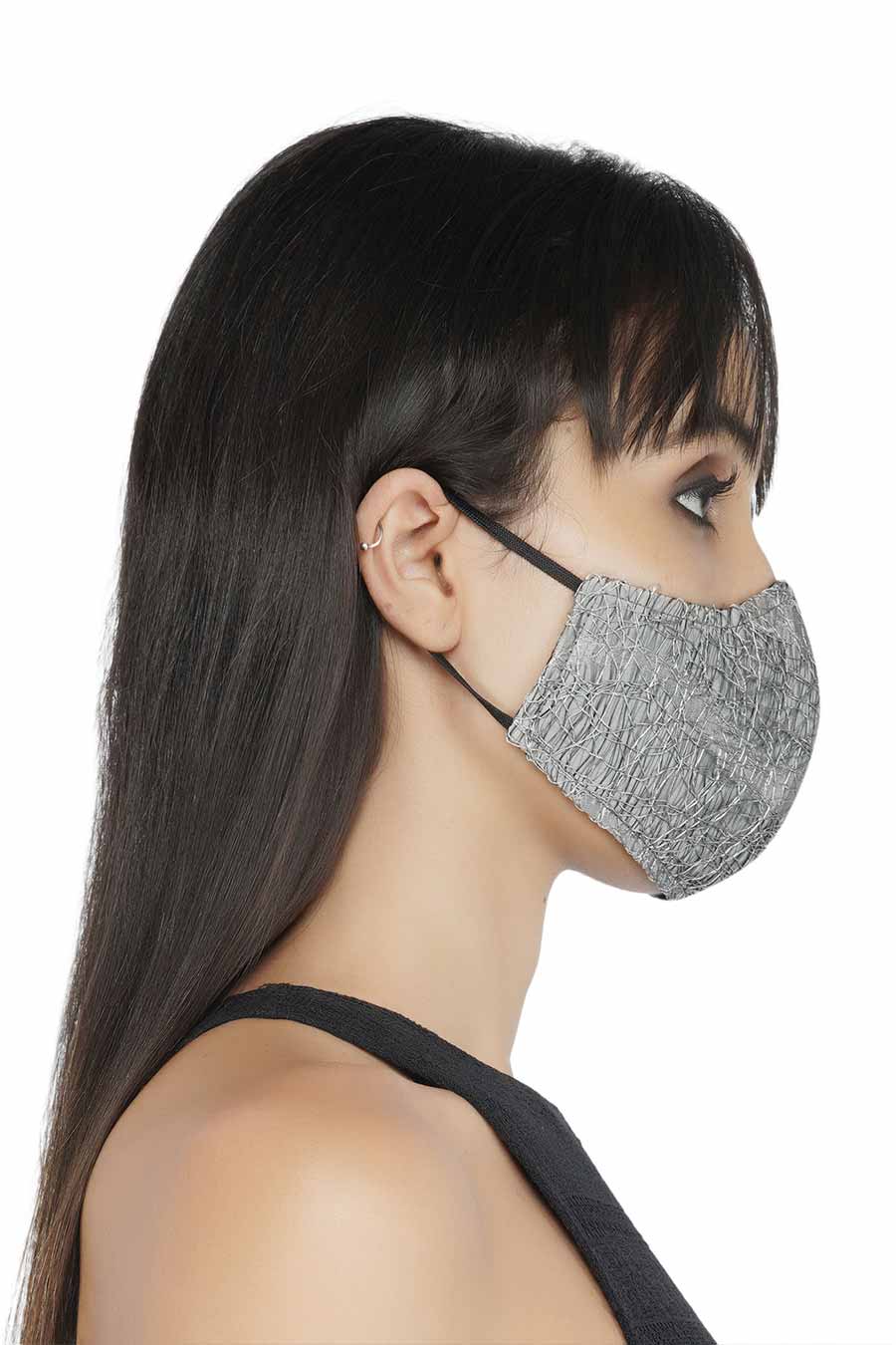 Grey Lace 3 Ply Mask