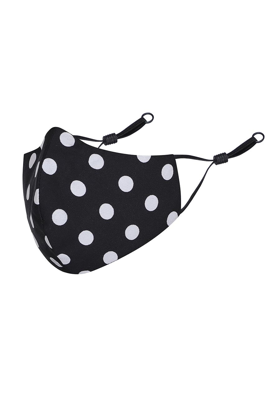 Black 3 Ply Mask With Polka Dots