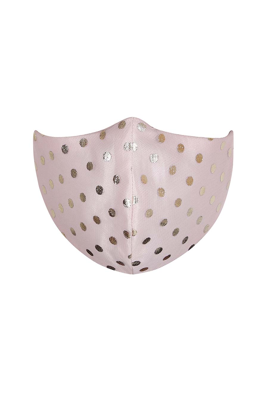 Pink 3 Ply Mask With Polka Dots