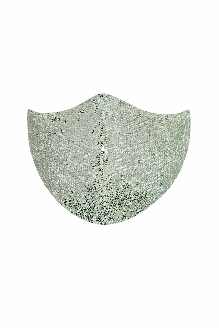 Green Sequin Embroidered 3 Ply Mask