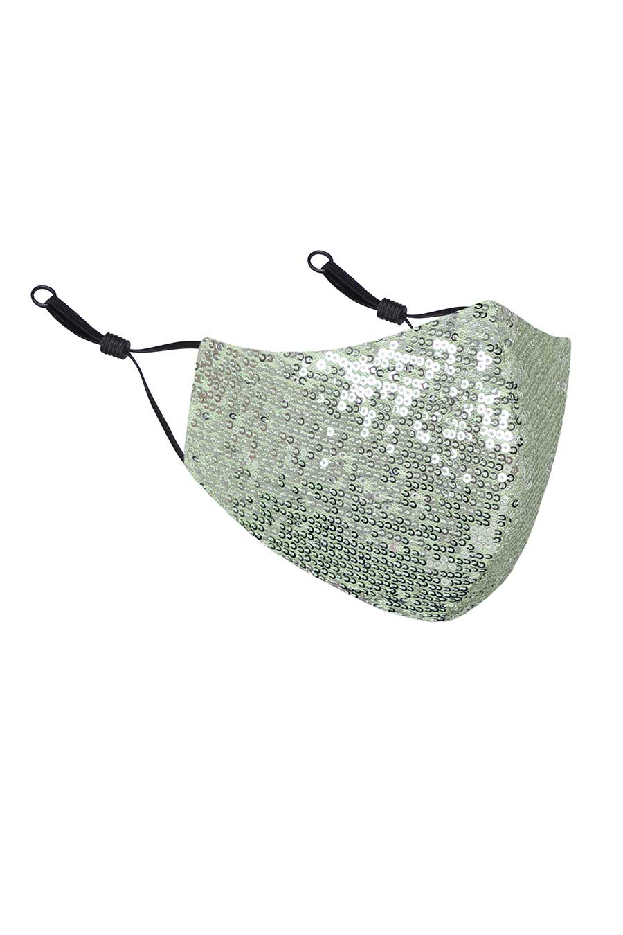 Green Sequin Embroidered 3 Ply Mask