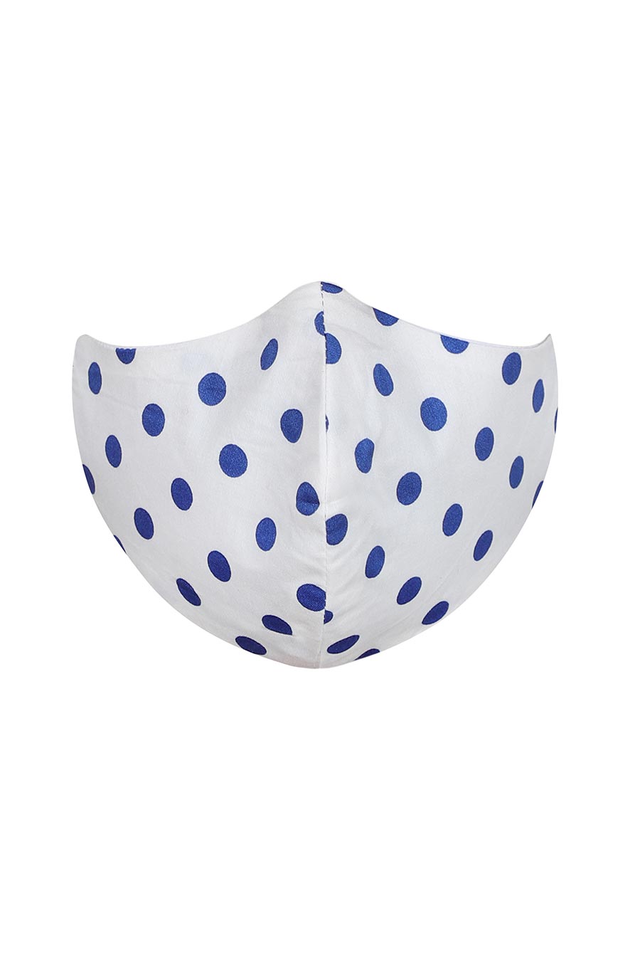 White & Blue Polka Dots 3 Ply Mask