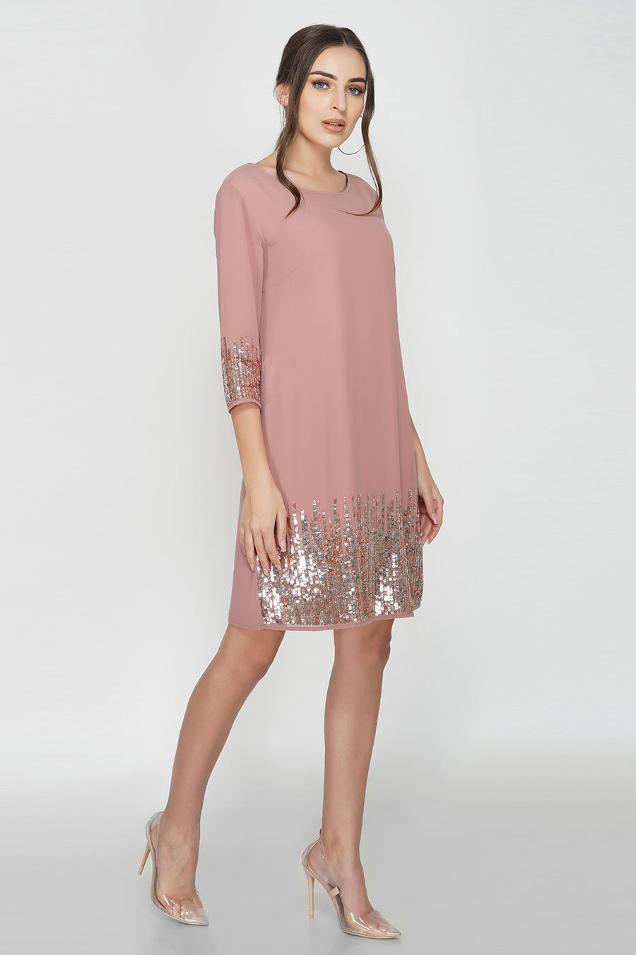 Pink Sunrise Sequin Dress