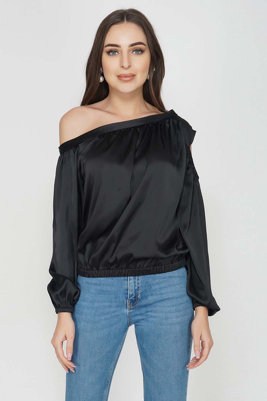 Off & Cold Shoulder Black Top