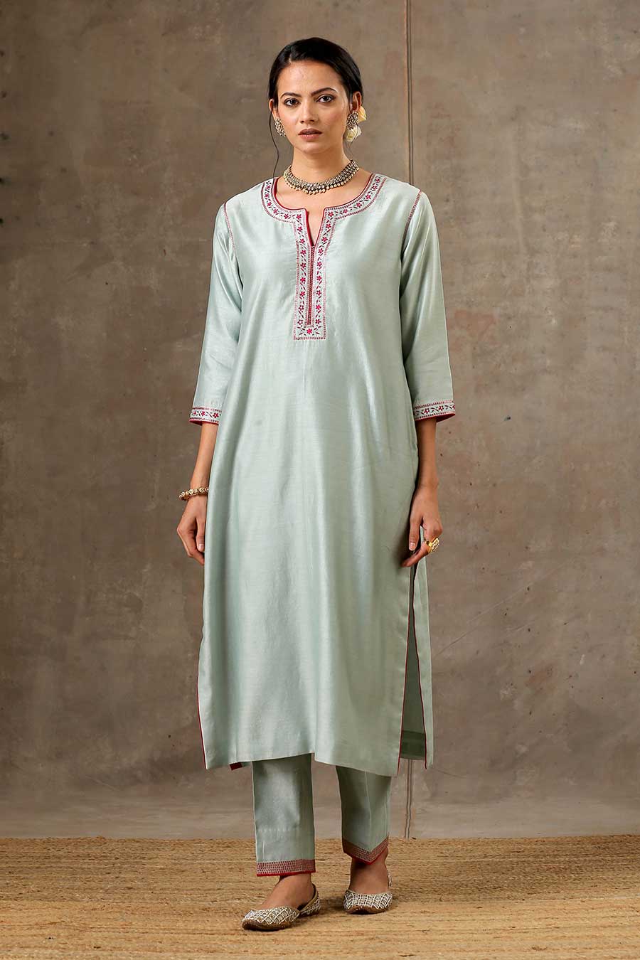 Malhaar Green Chanderi Silk Kurta Set With Dupatta