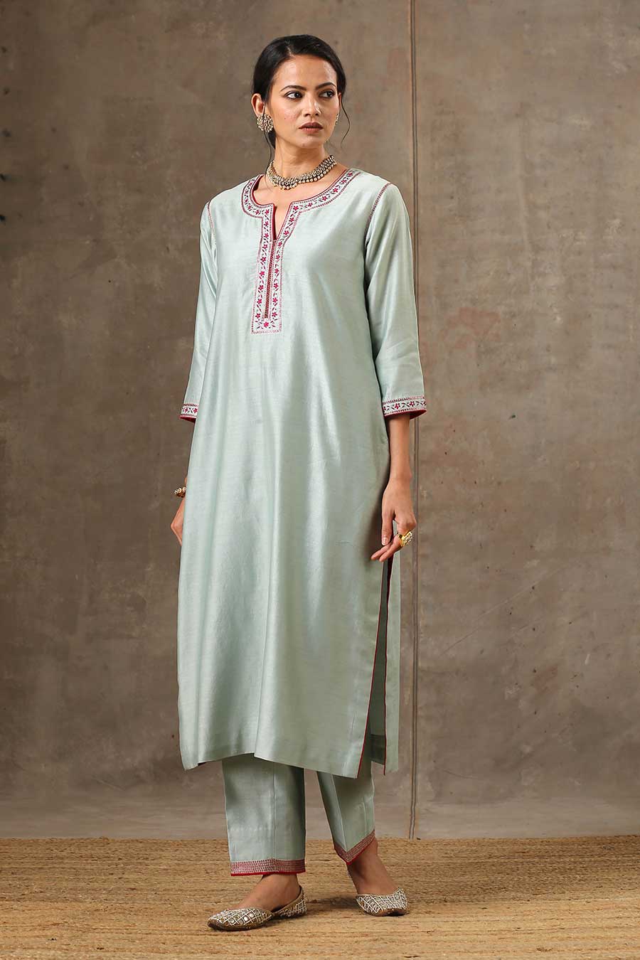 Malhaar Green Chanderi Silk Kurta Set With Dupatta