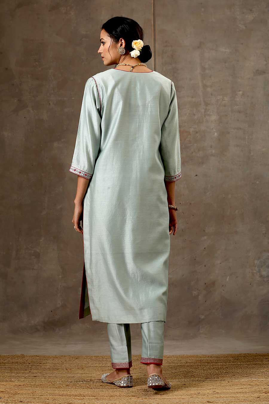 Malhaar Green Chanderi Silk Kurta Set With Dupatta