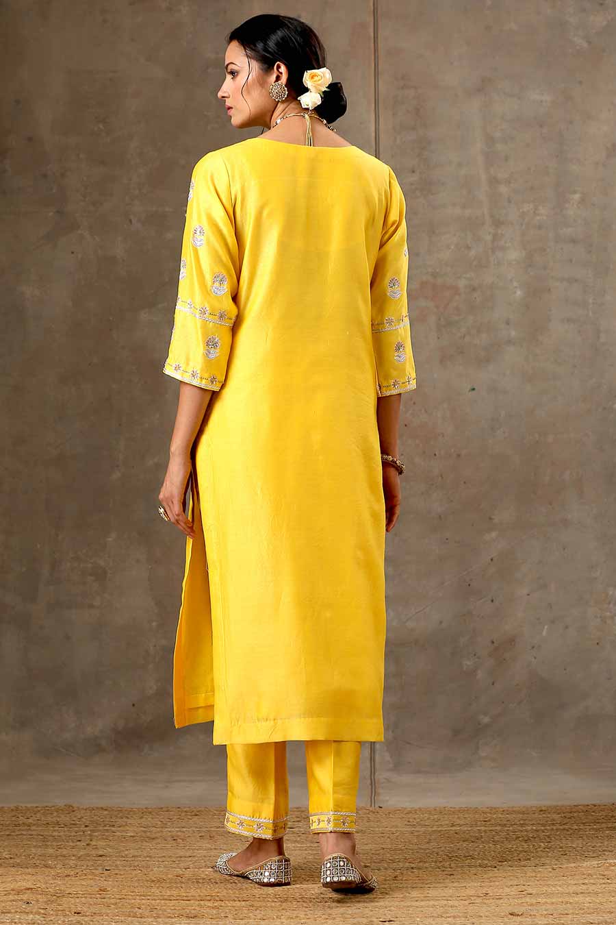 Malhaar Yellow Chanderi Silk Kurta Set With Dupatta