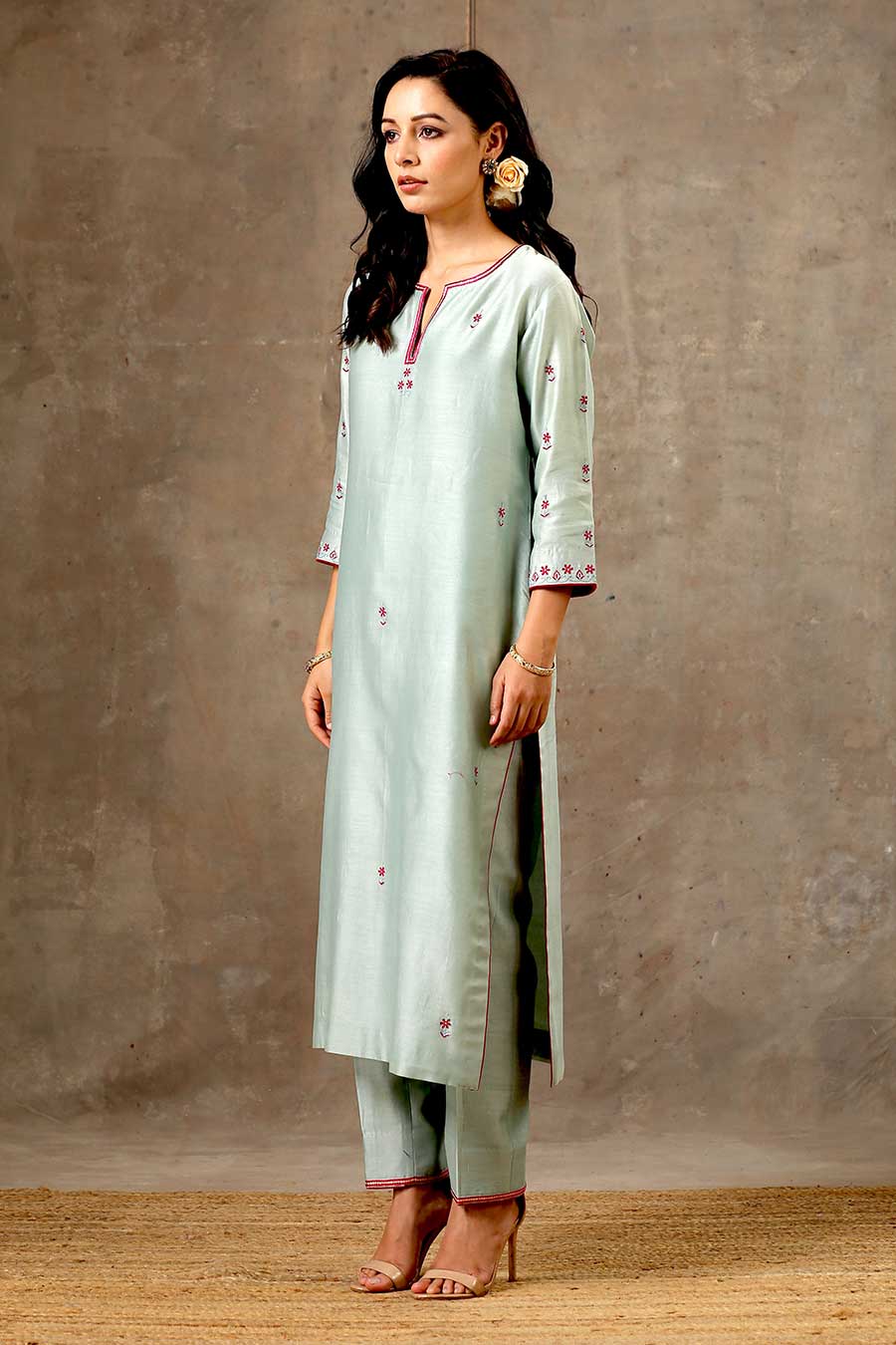 Malhaar Green Chanderi Silk Kurta Set With Dupatta