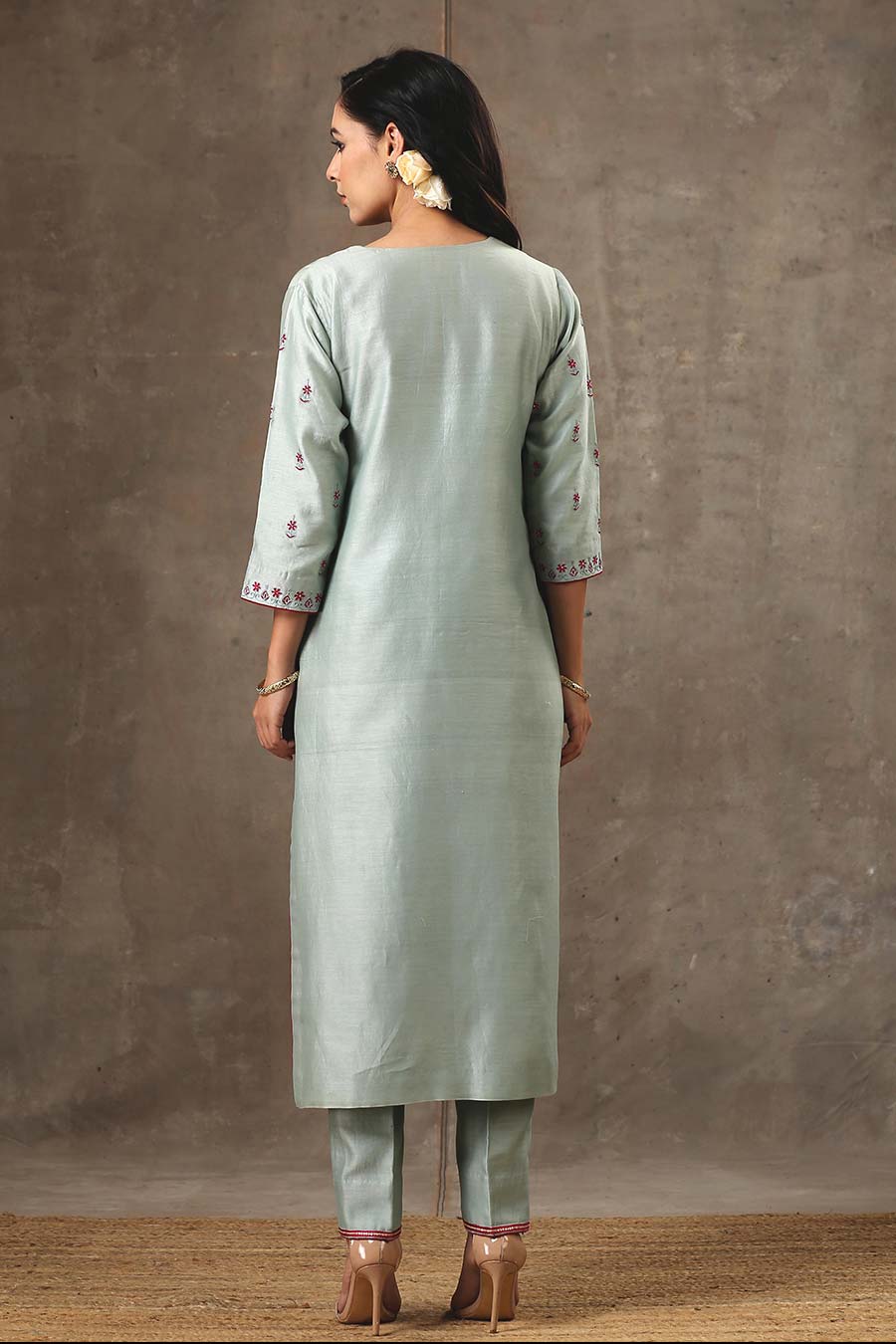 Malhaar Green Chanderi Silk Kurta Set With Dupatta