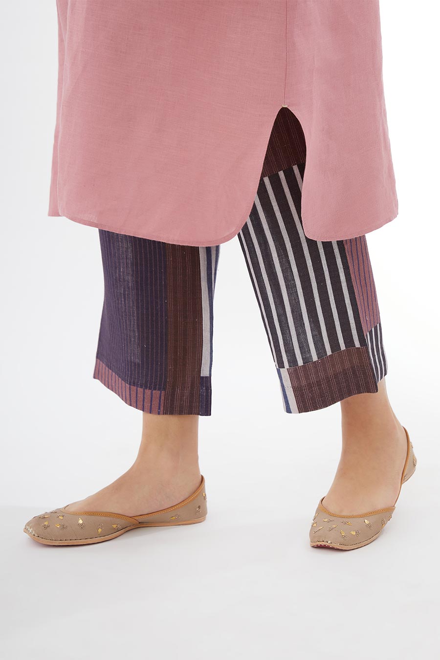 Rose Pink Linen Kurta & Pants Set
