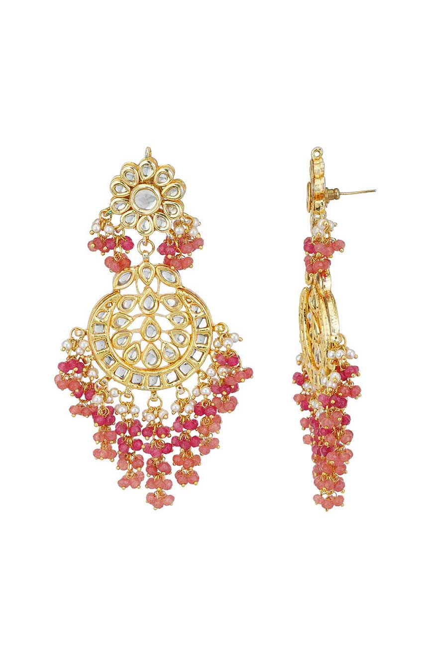 Gold Plated Kundan Dangler Earrings