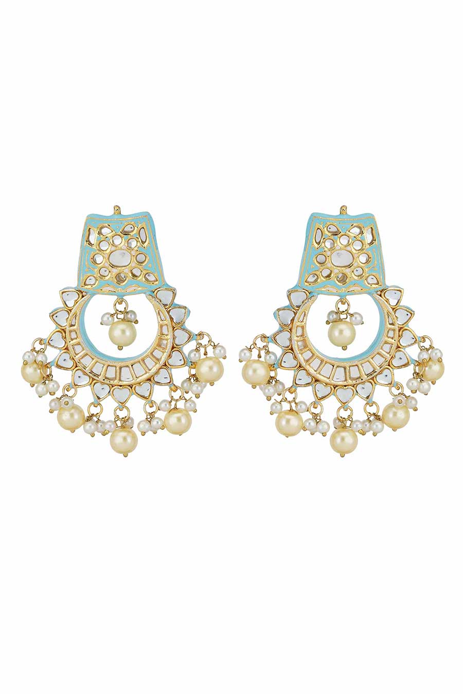 Gold Plated Kundan Chandbali Earrings