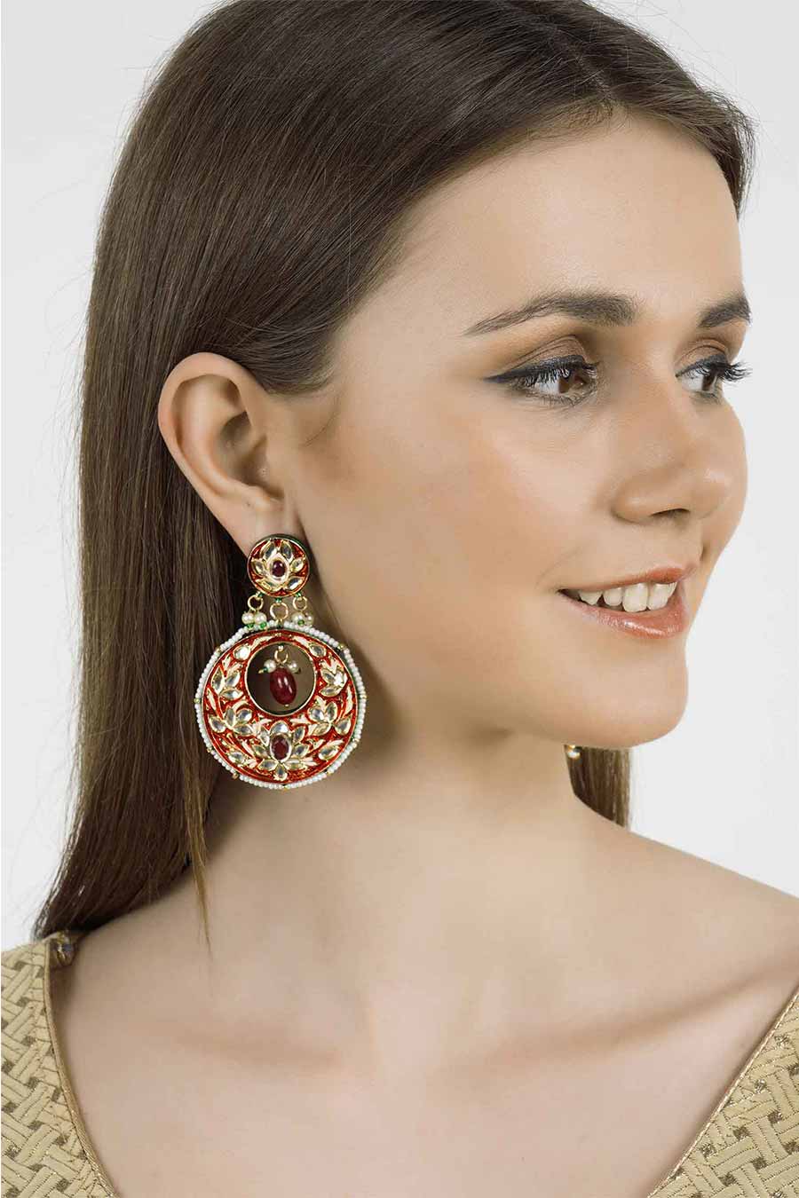 Gold Plated Kundan Earrings