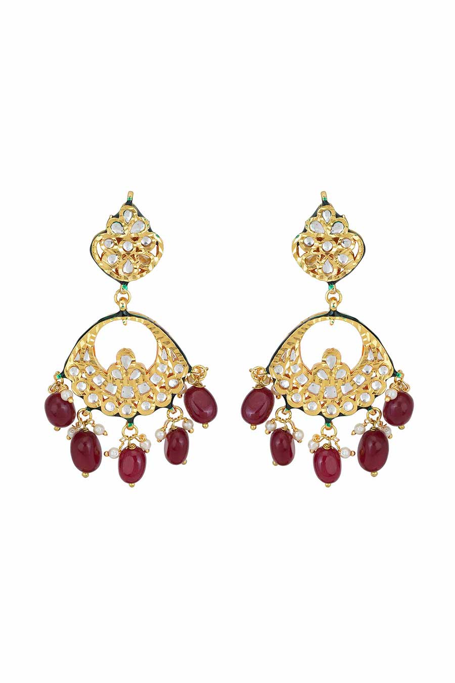 Gold Plated Kundan Necklace & Earrings Set