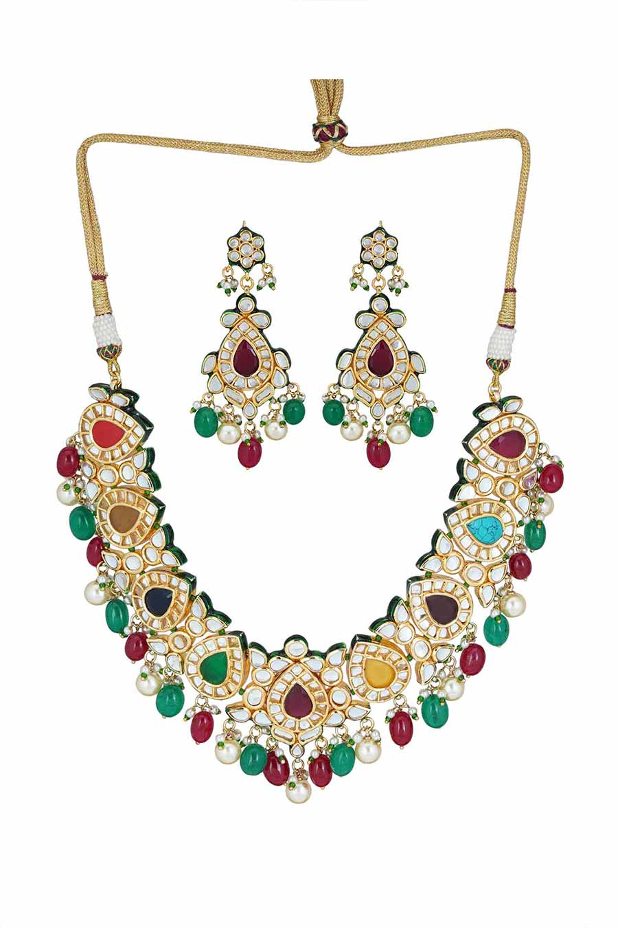 Gold Plated Kundan Choker & Earrings Set