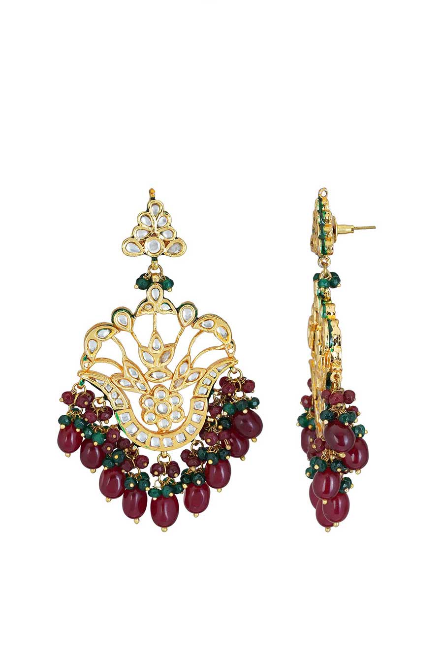 Gold Plated Kundan Necklace & Earrings Set