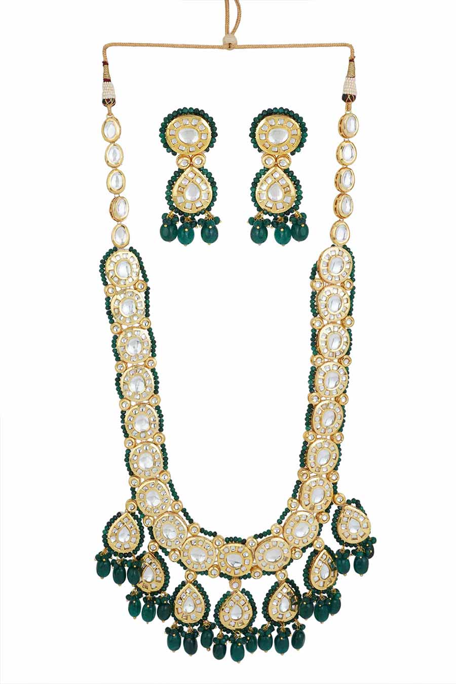 Gold Plated Kundan Necklace & Earrings Set