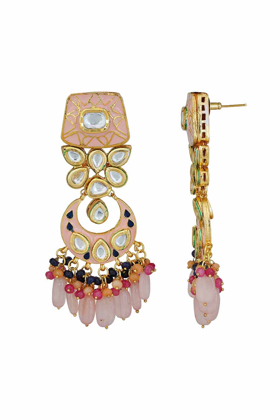 Gold Plated Kundan Necklace & Earrings Set