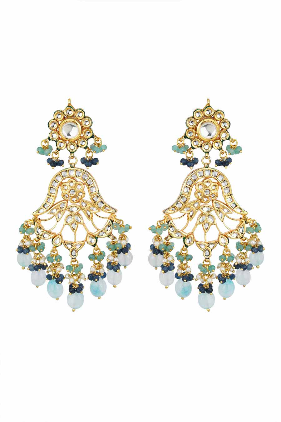 Gold Plated Kundan Dangler Earrings