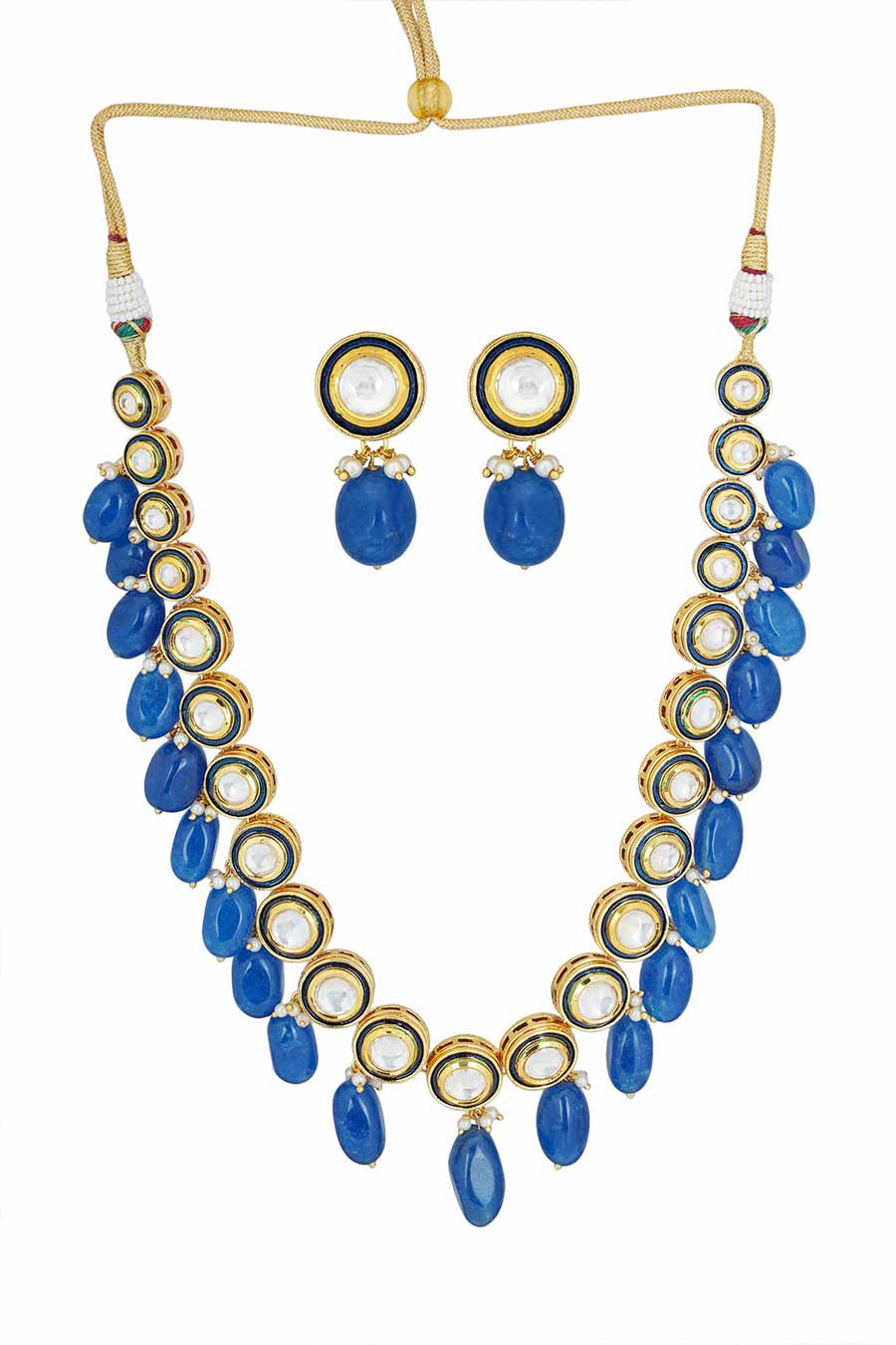 Gold Plated Ethnic Necklace & Earrings Set