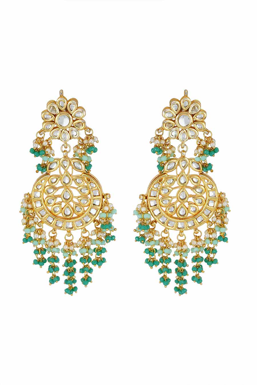 Gold Plated Kundan Chandbali Earrings