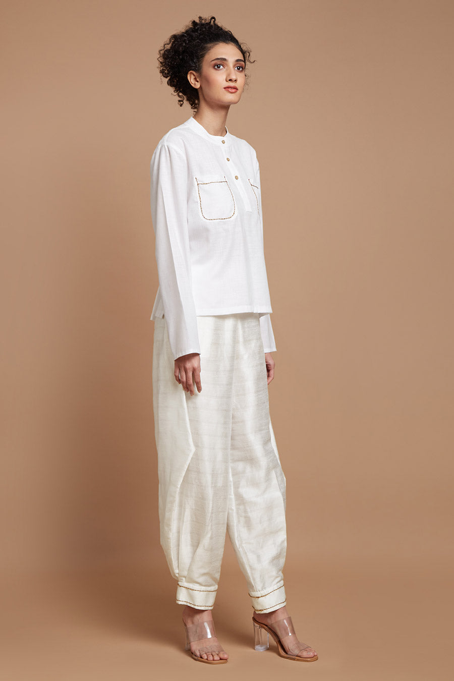 White Top & Baggy Pants Co-Ord Set