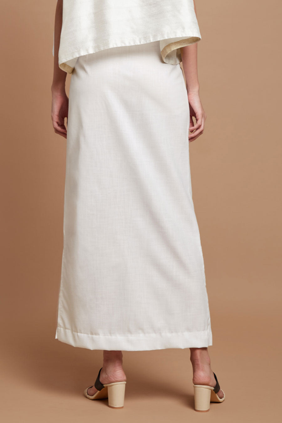 White wrap skirt long discount