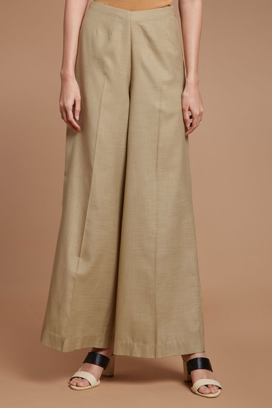 Beige Wide Legged Pants