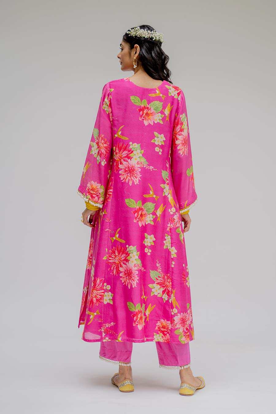 Pink Printed Kurta Set With Dupatta