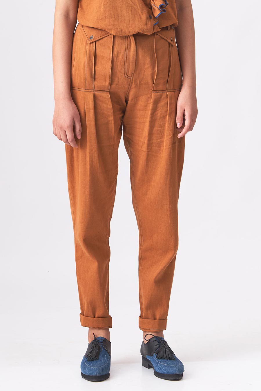 TENLEY - Handloom Denim Staright Pants